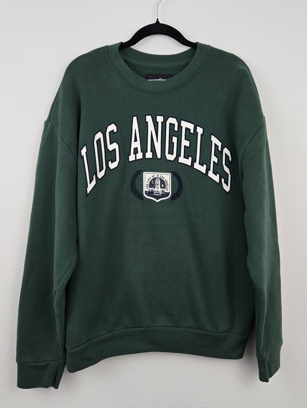Hollister Green Relaxed Fit Los Angeles Crewneck